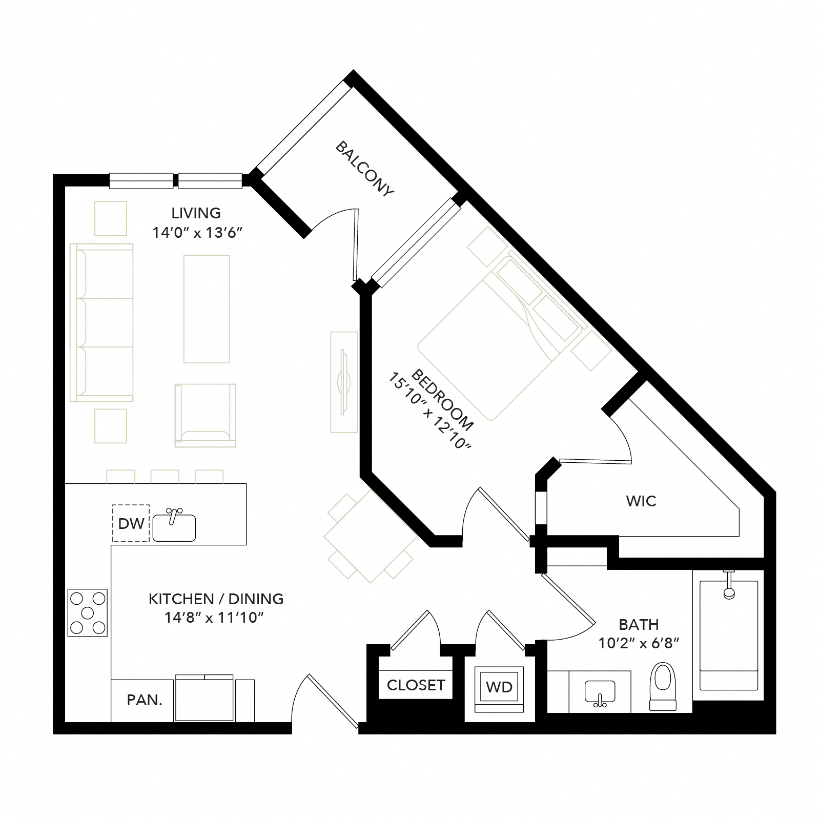 Floor plan layout diagram for A4
